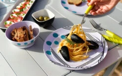 Berger Dots Melamin Geschirr-Set 16-tlg. Grün -Outdoor-Camping-Grillladen 260273 1859640