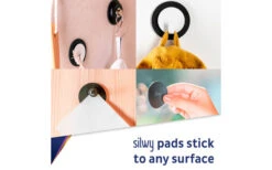 Silwy® Clever Magnethaken Inkl. Metall-Nano-Gel-Pad 5 Cm 2 Tlg. Blau -Outdoor-Camping-Grillladen 337085 2581289