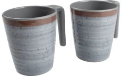 Bo-Camp Melamin Henkelbecher 400 Ml Set 4 Stück Grau / Braun -Outdoor-Camping-Grillladen 385531 2833807