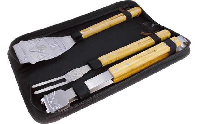 VW Collection T1 Grillbesteck Bambus / Edelstahl Inkl. Tragetasche 2 VW Collection T1 Grillbesteck Bambus / Edelstahl Inkl. Tragetasche – Bild 2