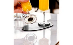 Silwy® Metall Nano Gel Platzset Leder-Look 20 Cm Schwarz -Outdoor-Camping-Grillladen 435600 3104145