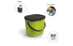Rotho Albula Recycling Müllsystem 25 Liter Dunkelgrün -Outdoor-Camping-Grillladen 443480 3317684