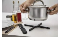 WEDO Topfuntersetzer Schwarz 25 Cm -Outdoor-Camping-Grillladen 458295 3595696