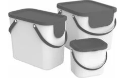 Rotho Albula Recycling Müllsystem 25 Liter Weiß -Outdoor-Camping-Grillladen 489477 3317696 2