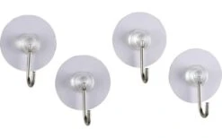 Wenko Static-Loc Nickelhaken Wandhaken Weiß 4er Set -Outdoor-Camping-Grillladen 515927 3539176