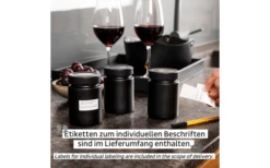 Silwy® Feinkost-Magnetgläser ALL BLACK (192 Ml) 3er-Set Inkl. Metallleiste -Outdoor-Camping-Grillladen 693332 4711811