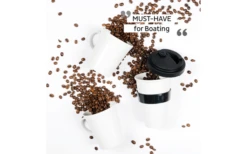 Silwy® Porzellan Magnet-Henkel-Tassen CAMPING 2er-Set Inkl. Metall-Nano-Gel-Pads BLACK (0,27 L) -Outdoor-Camping-Grillladen 706496 4793555