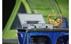 Berger 2-flammiger Gaskocher Silber, Grau 4,6 Kw Ohne Zündsicherung -Outdoor-Camping-Grillladen 797756 5231420