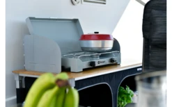 Berger 2-flammiger Gaskocher Silber, Grau 4,6 Kw Ohne Zündsicherung -Outdoor-Camping-Grillladen 797762 5231432