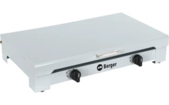 Berger 2-flammiger Gaskocher Silber, Grau 4,6 Kw Ohne Zündsicherung -Outdoor-Camping-Grillladen 801224 5232434